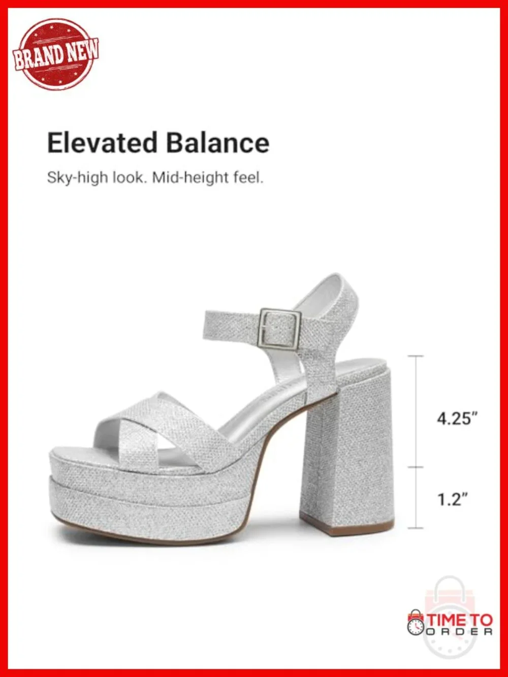 Platform Chunky Heels Square Open Toe Ankle Strap High Heeled Sandals Y2K Party